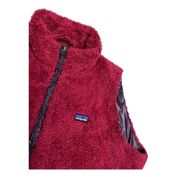 PATAGONIA Reversible 2-in-1 Faux Fur Designer Fleece Red Outdoor Vest Womens XL - Picture 4 of 8